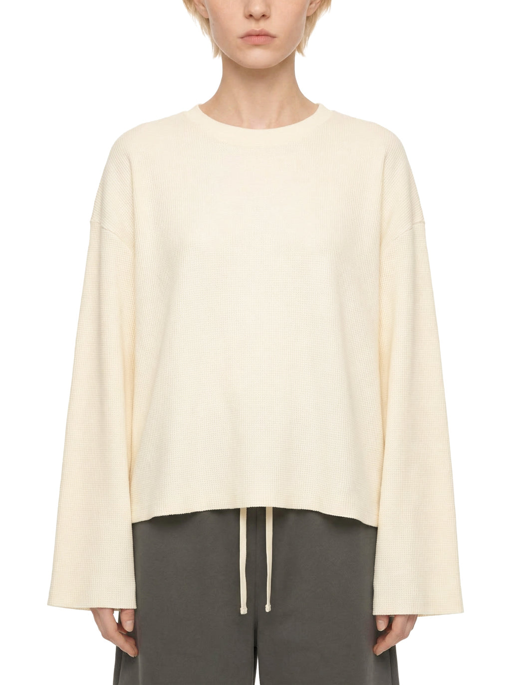 Unisex Waffle Raw Edge T-Shirt