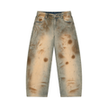 Men’s Vintage-Wash Barrel-Leg Jeans