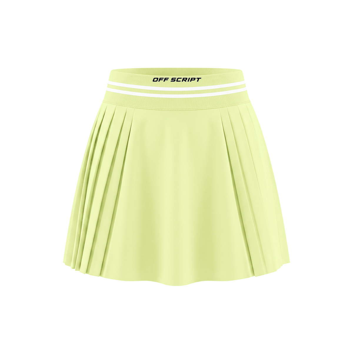 Off Script Women’s Contrast-Stripe Waist Pleated Mini Skirt