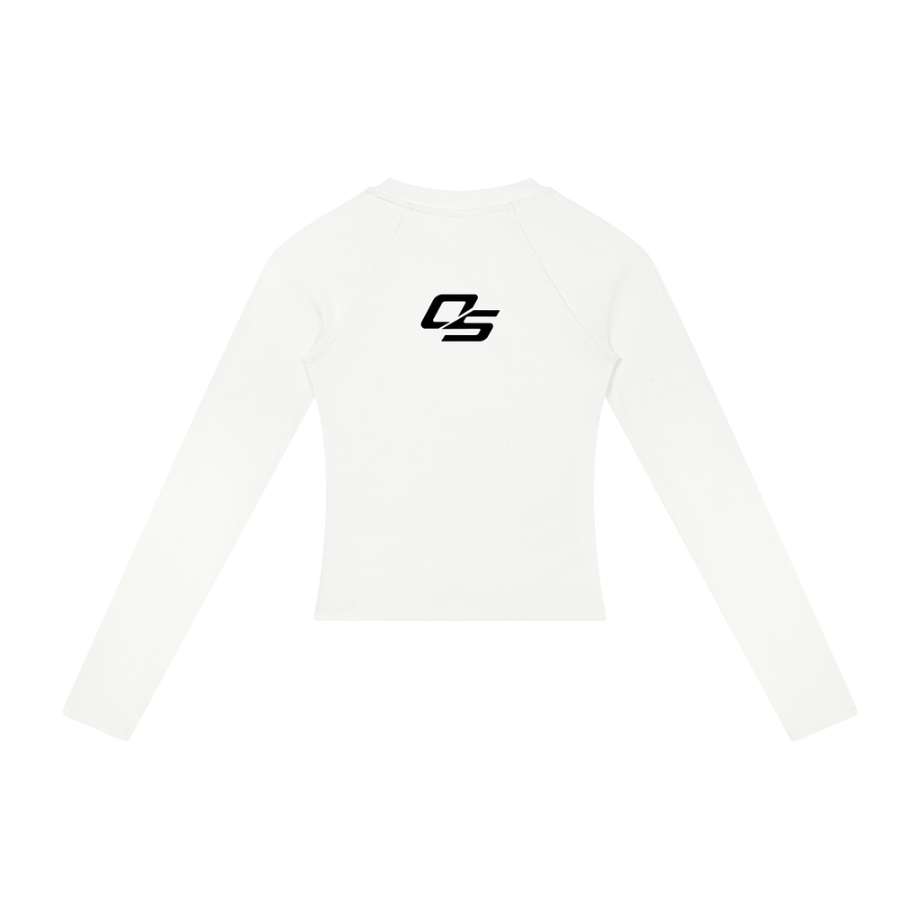 Sunset Cat Heart Women's Raglan Long Sleeve Crop T-Shirt