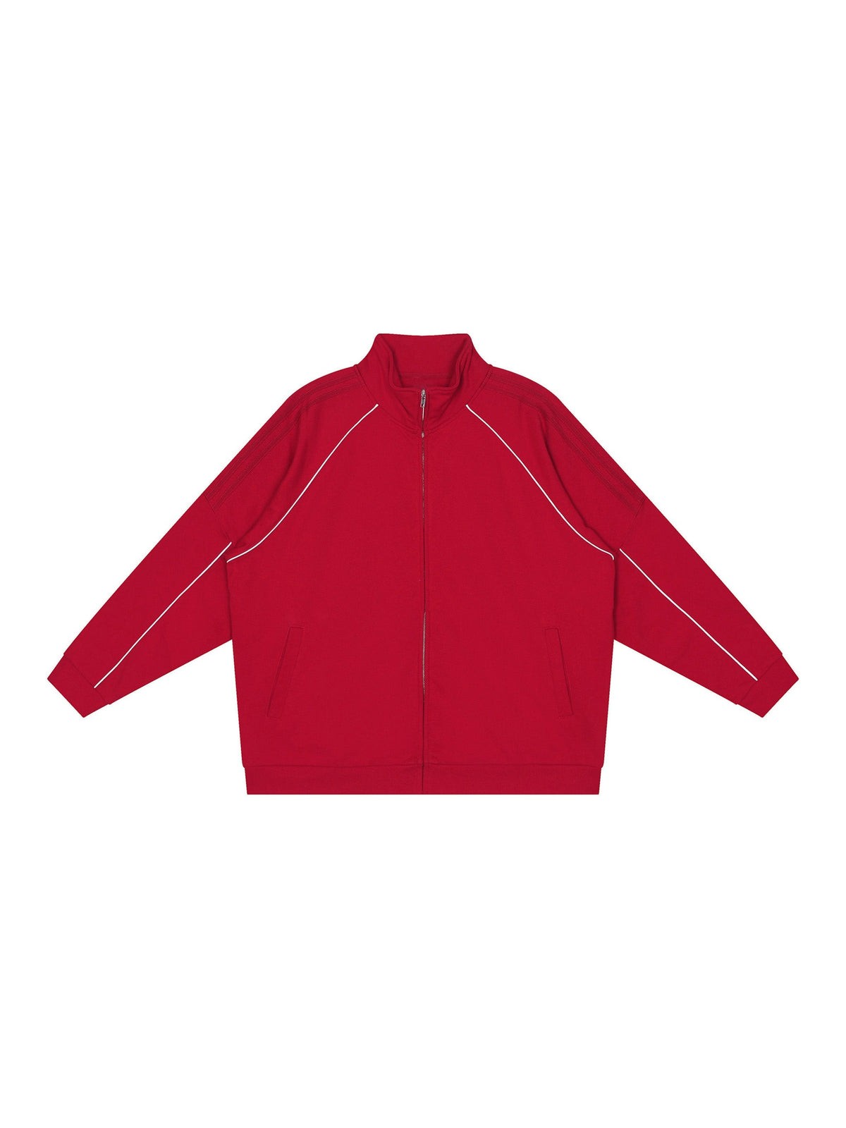 Reflective Striped Raglan Sleeve Jacket
