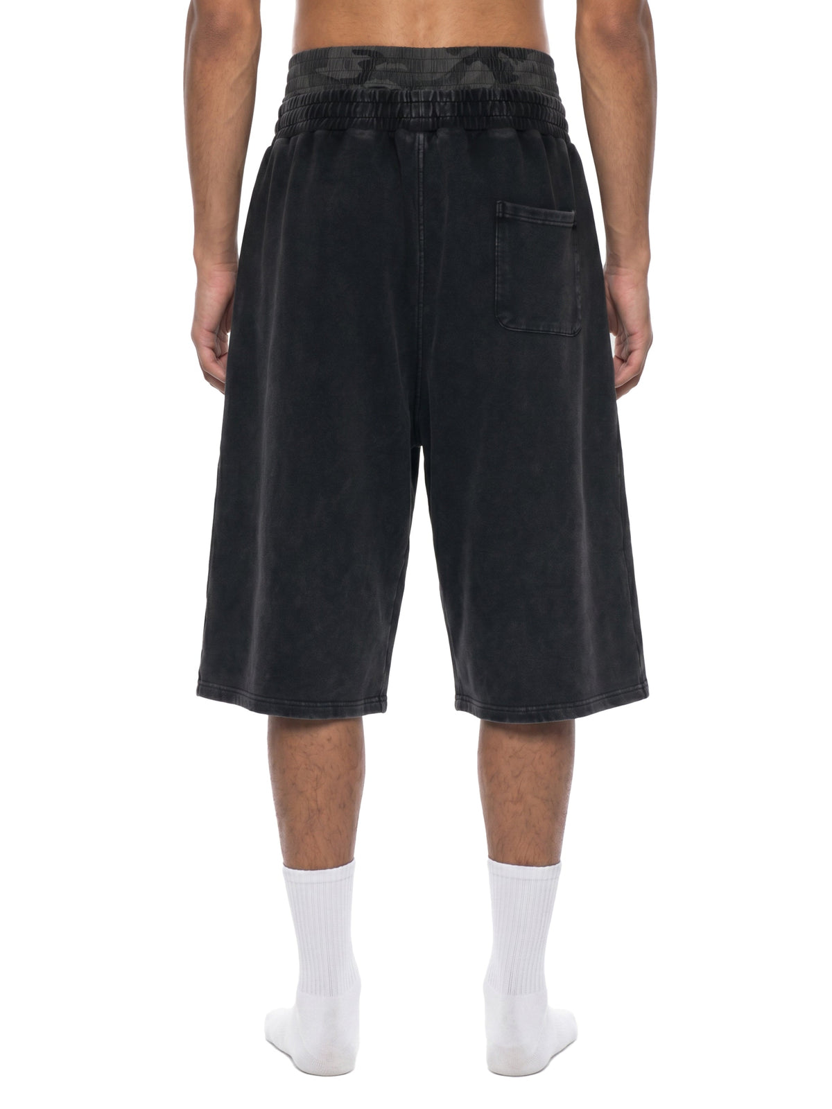 Unisex Vintage Wash Distressed Wide-Leg Shorts
