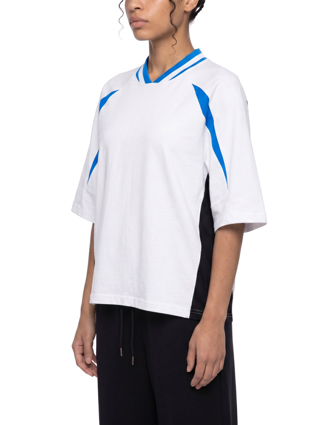 Unisex Oversized Color Block V-Neck T-Shirt