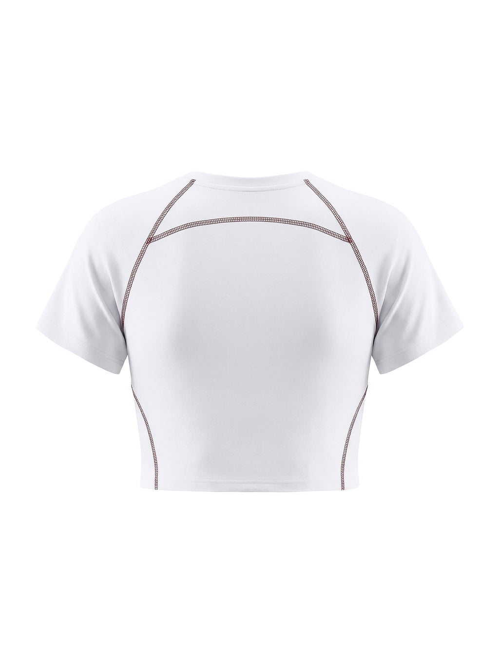 Women's Contrast Stitch Raglan Crop T-Shirt