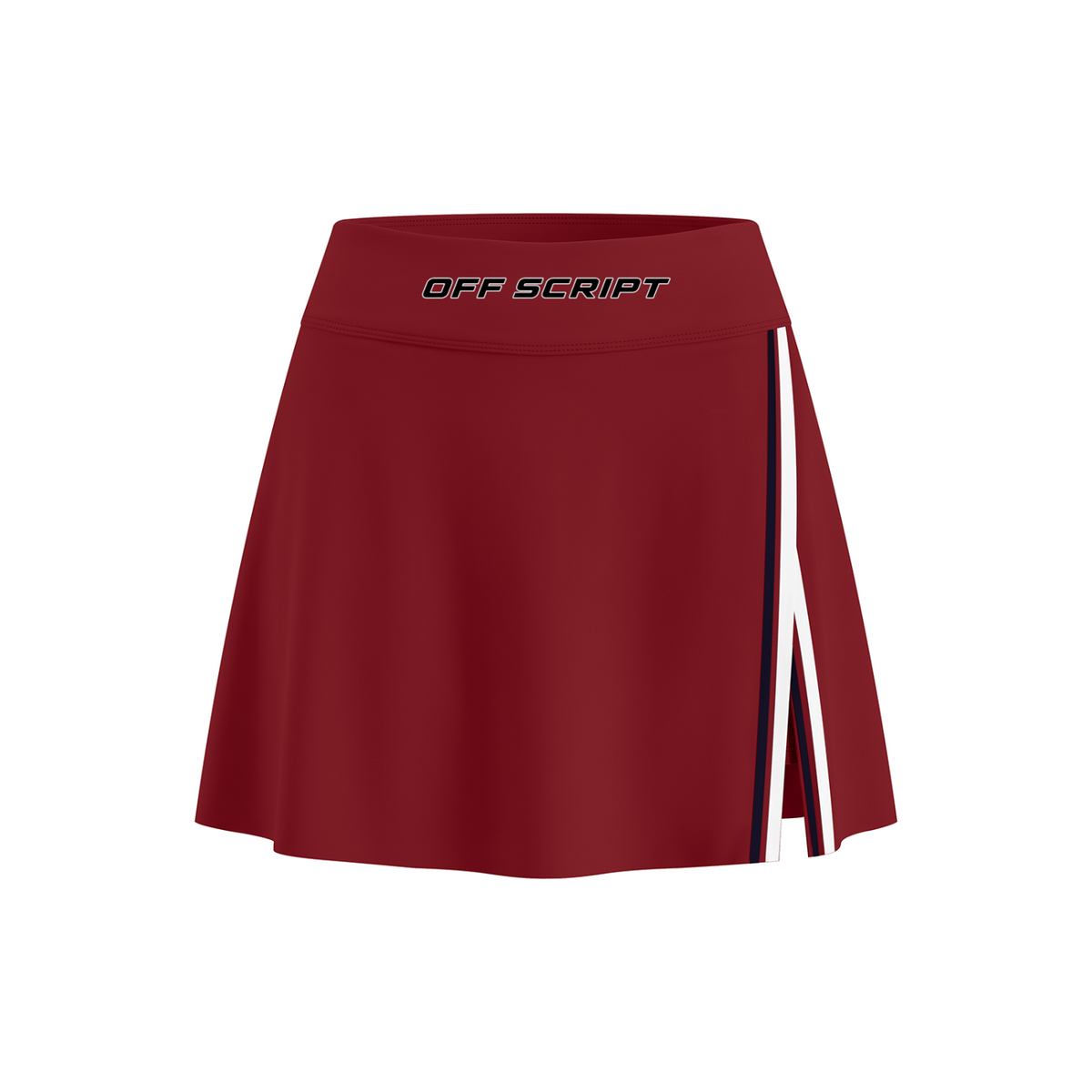 Off Script Women’s Contrast-Stripe Side-Slit A-Line Skirt