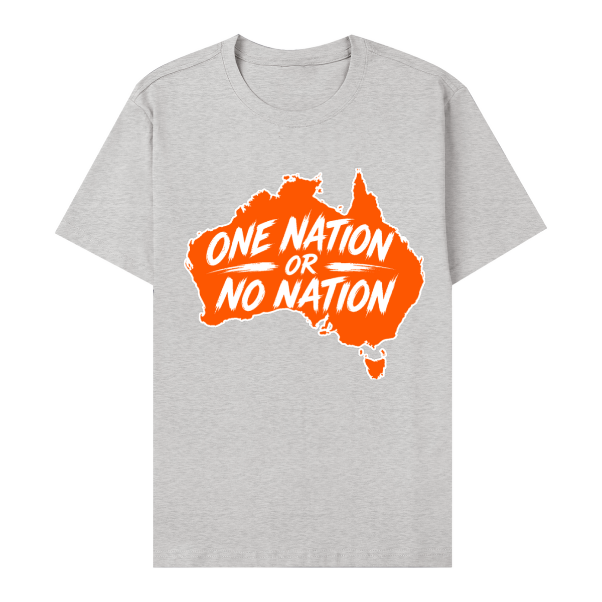 One Nation Essential Cotton T-Shirt - Flower Gray front 3D mockup