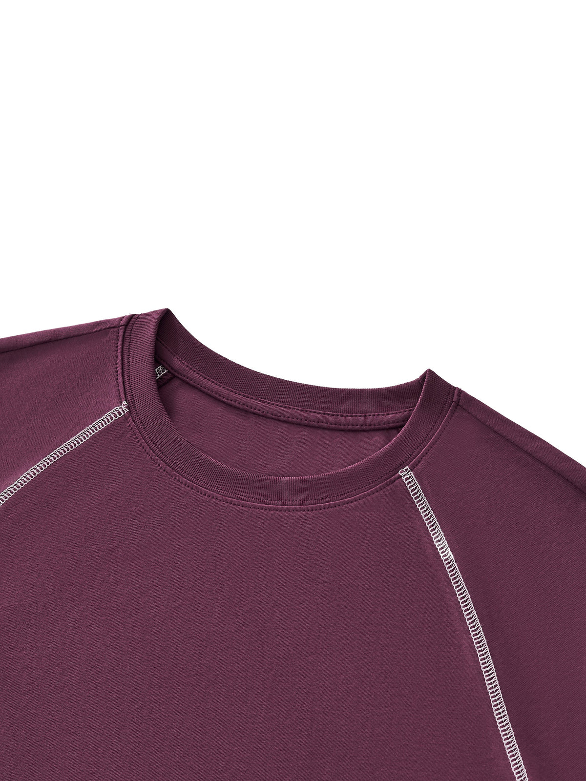 Women's Contrast Stitch Raglan Crop T-Shirt