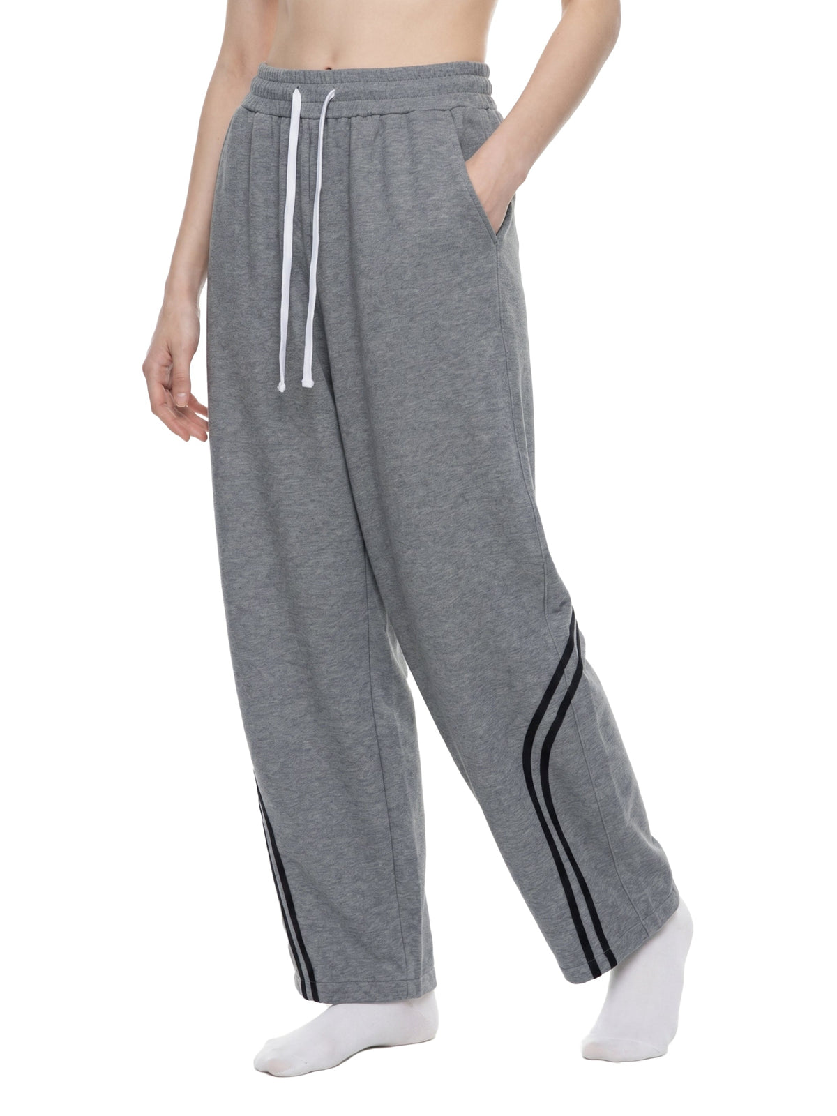 Unisex Wide Leg Piping Sweatpants