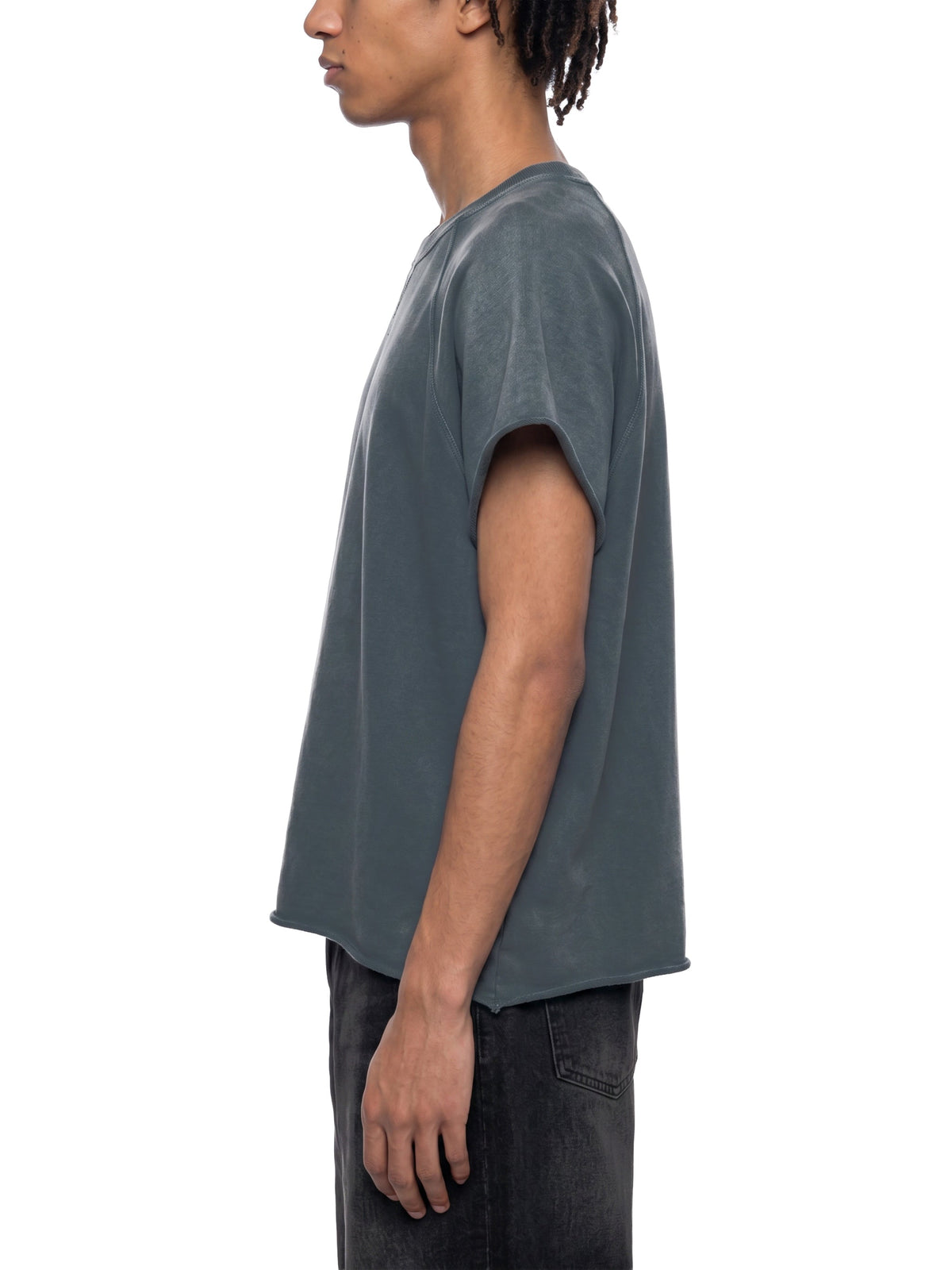 Unisex Vintage Wash Raw Edge Boxy T-Shirt