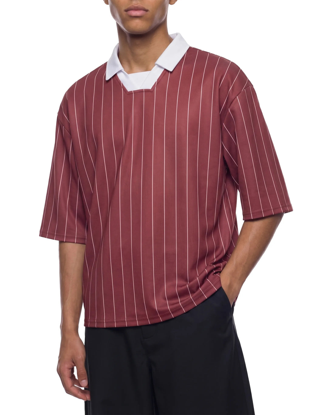 Unisex Pinstripe Collared Soccer Jersey