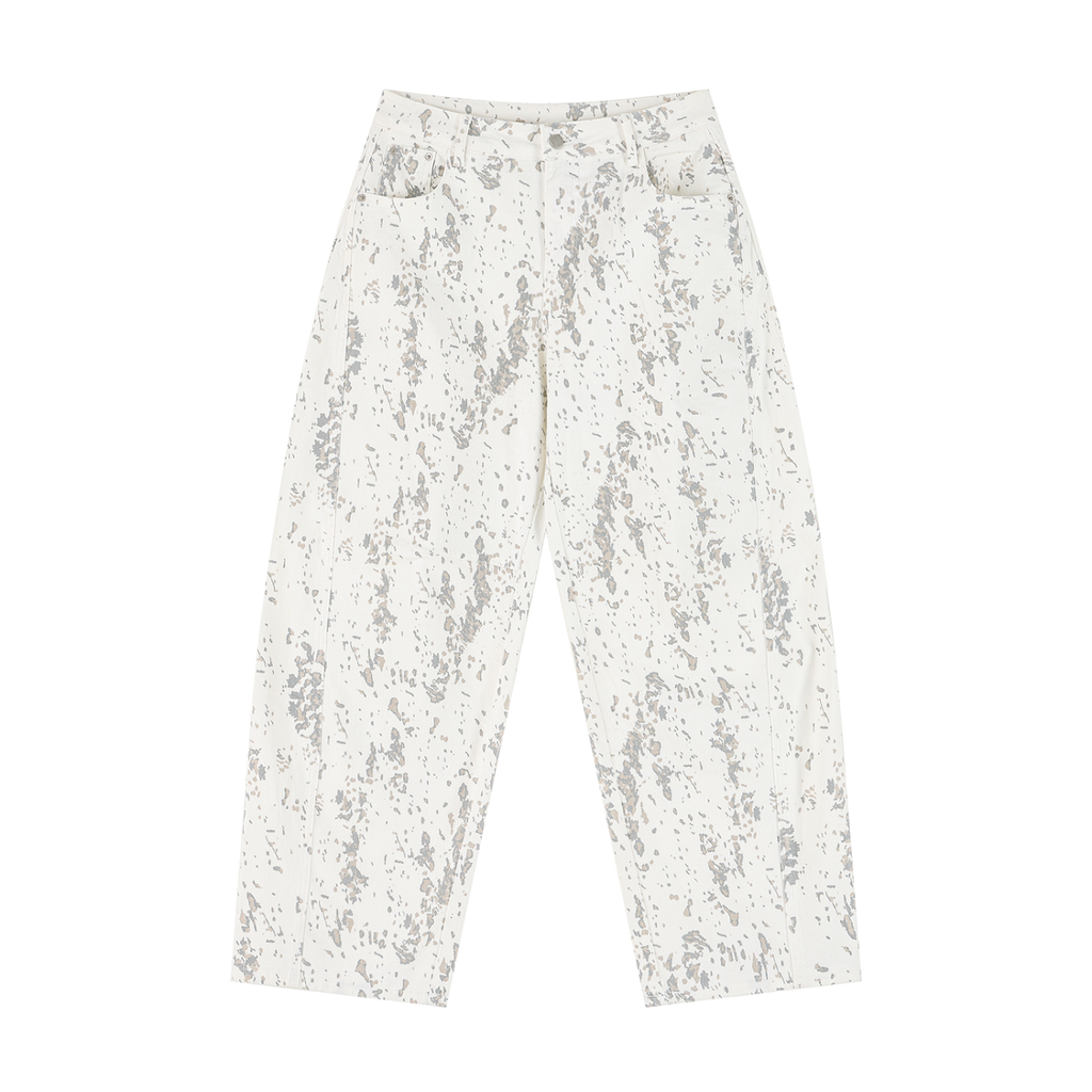 Women’s Splatter Barrel-Leg Jeans