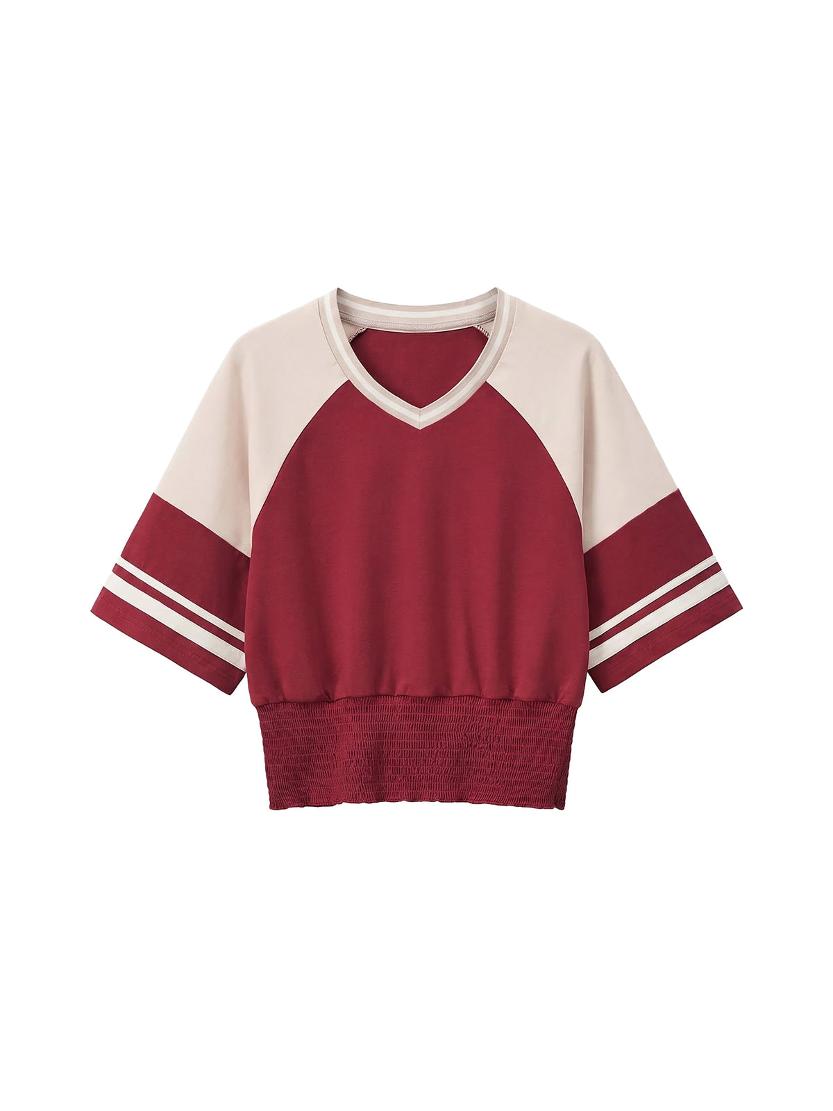 Women's Color Block Ruched T-Shirt