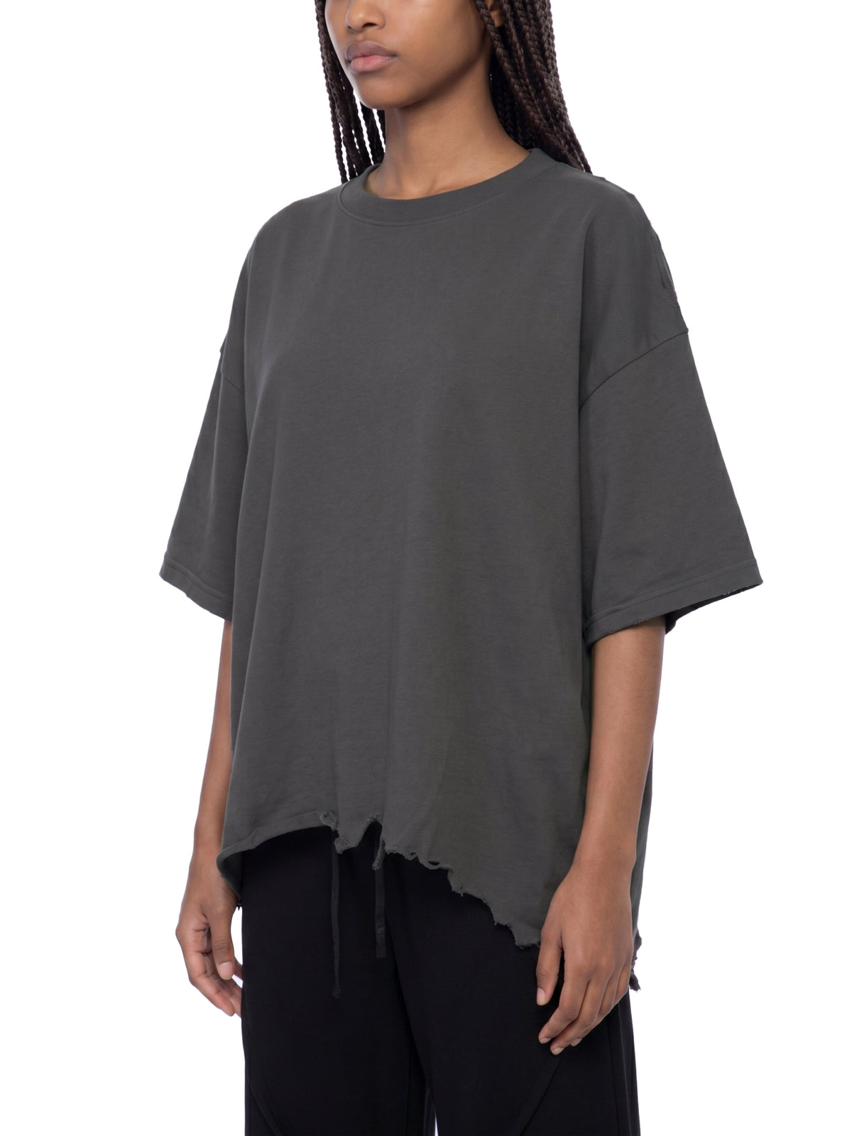 Unisex Vintage-Wash Boxy Distressed-Hem T-Shirt gallery view