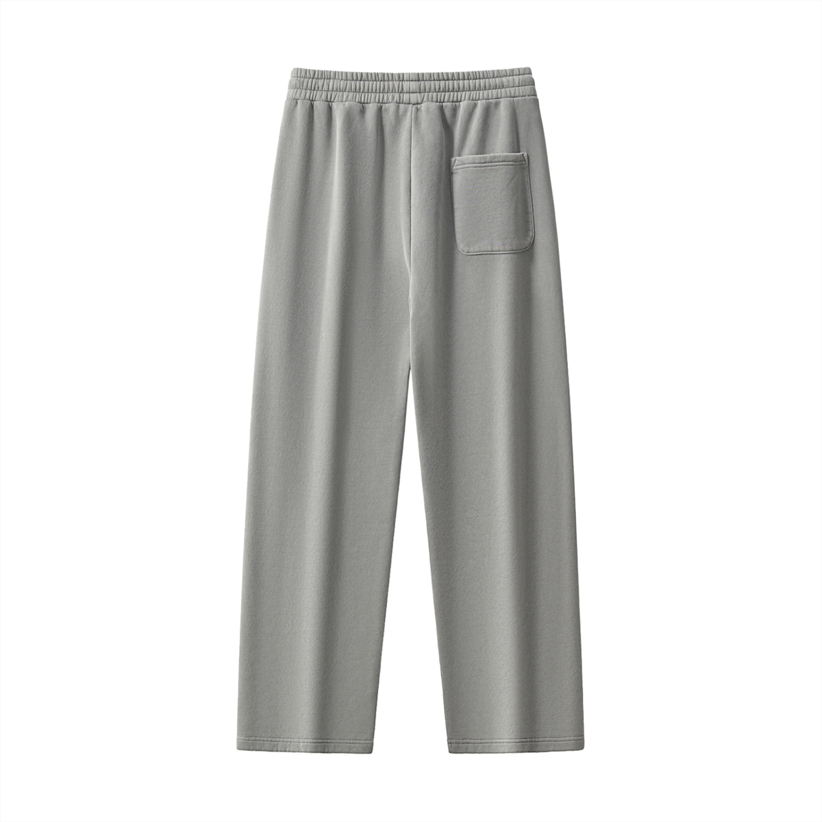 Unisex Frayed Enzyme-Washed Fleece Sweatpants – Light Grey back view