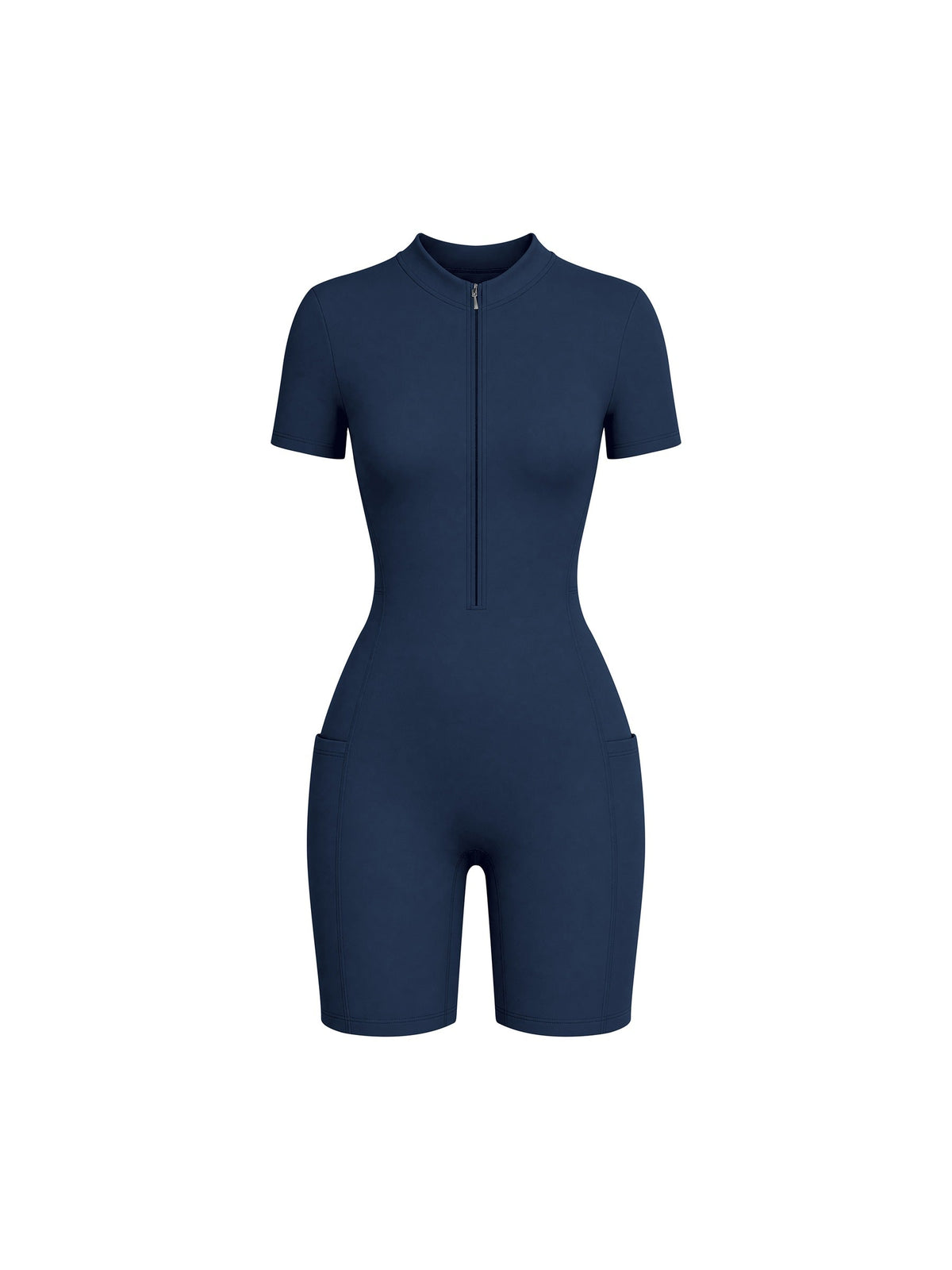 Women's Quarter-Zip Short Sleeve Romper