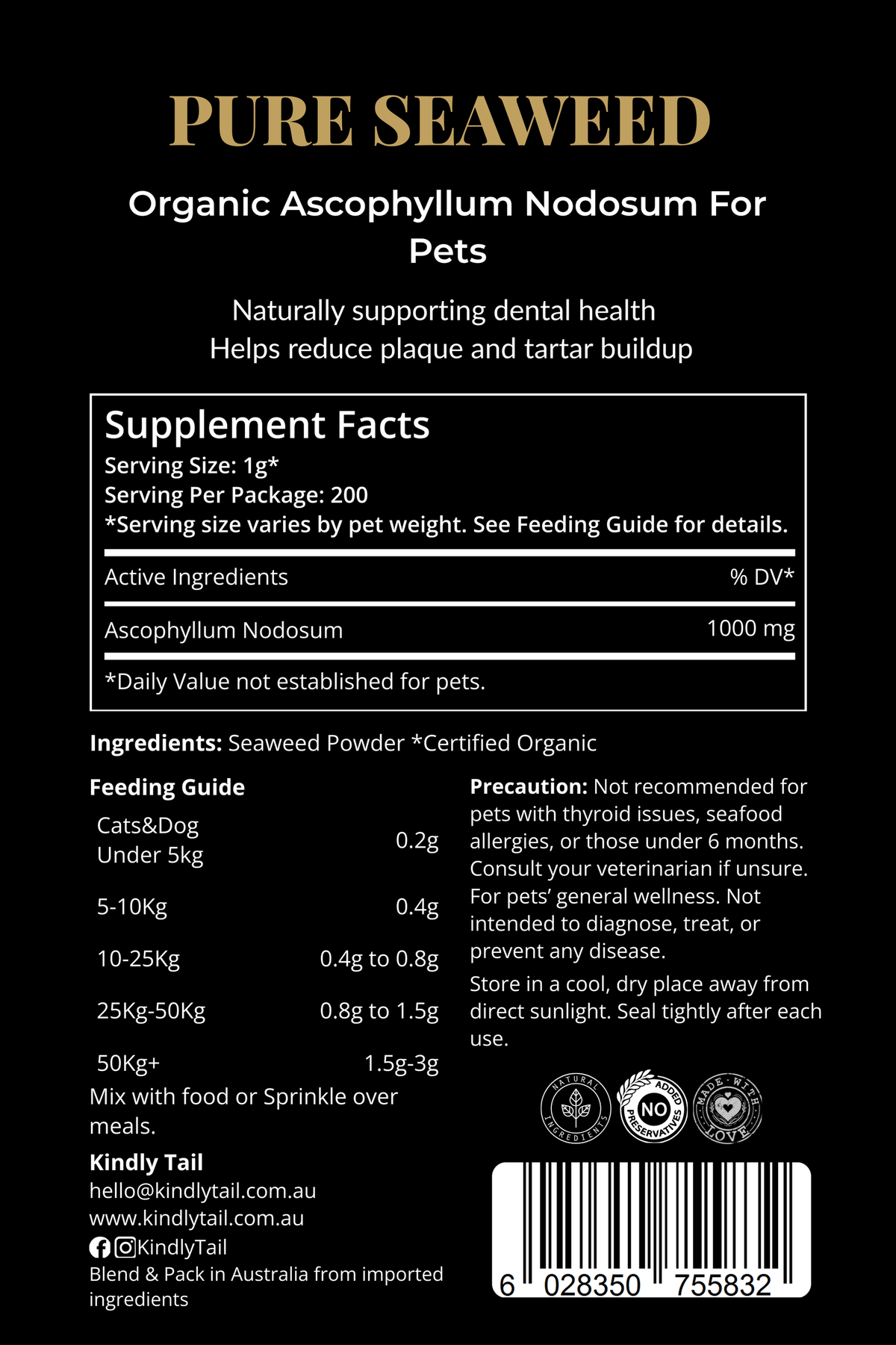 Pure Seaweed Organic Dental Health Care for Dog and Cat
