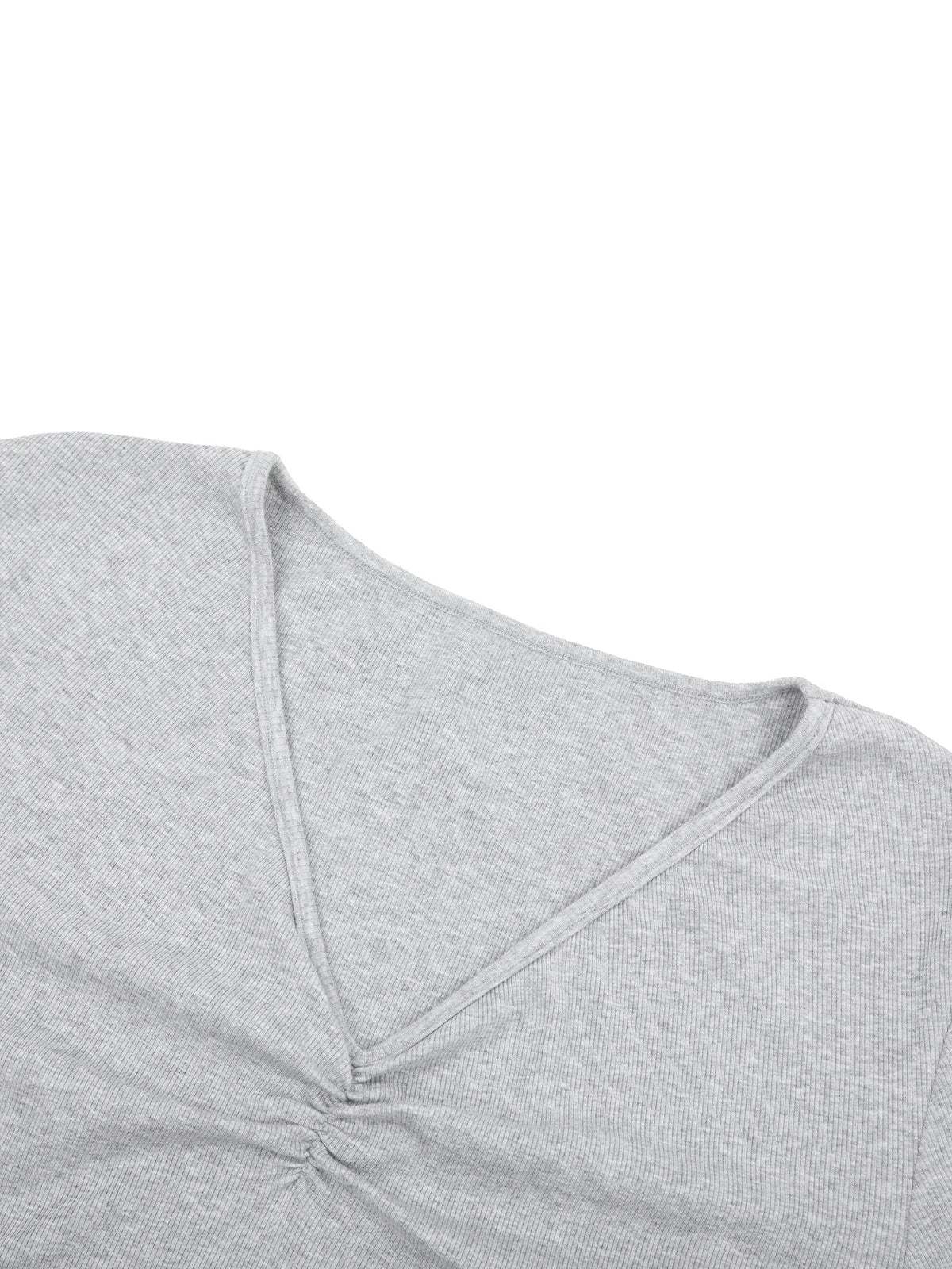 Women's Ruched Long Sleeve Crop T-Shirt
