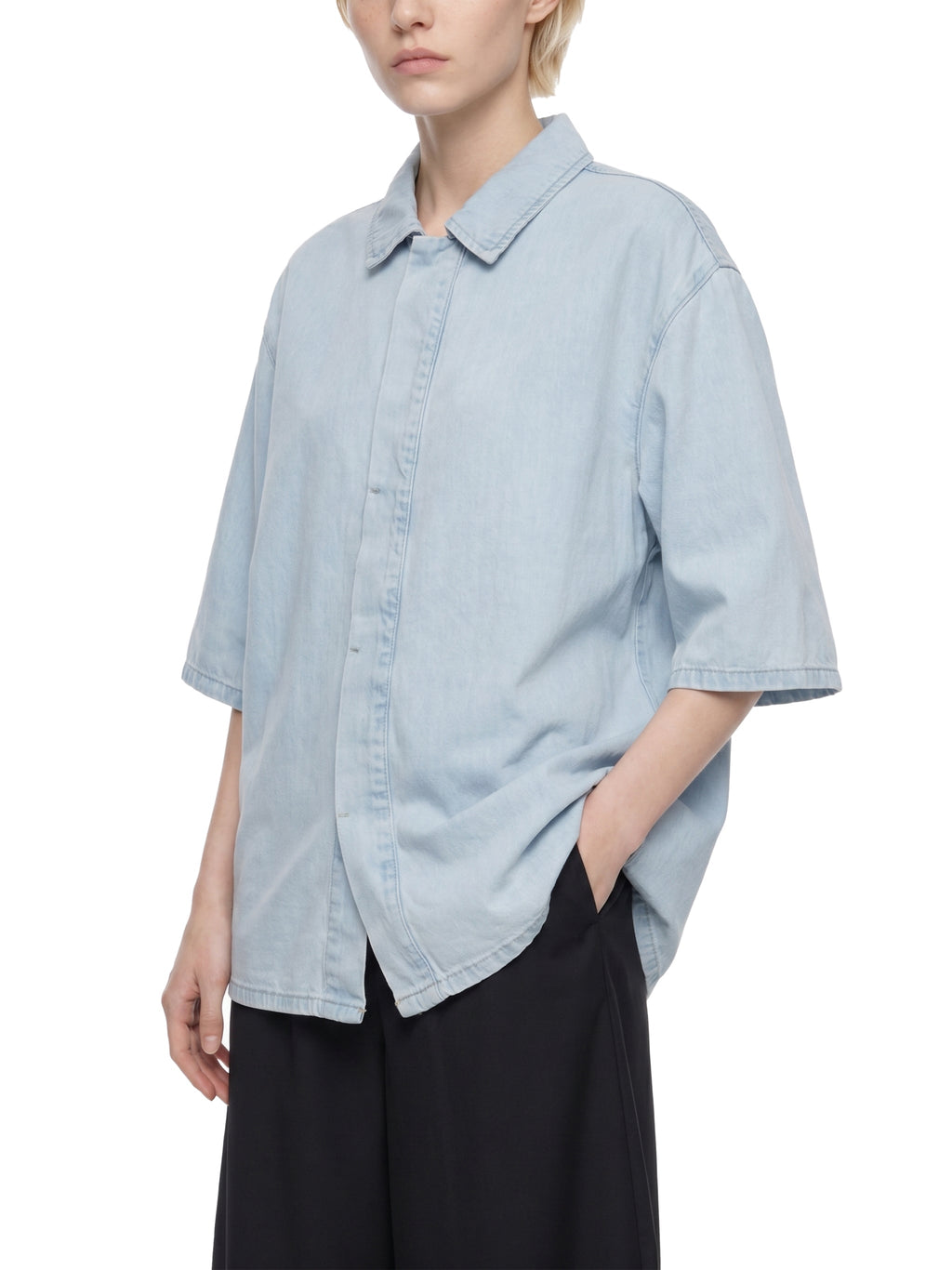 Unisex Vintage Wash Drop Shoulder Lyocell Shirt