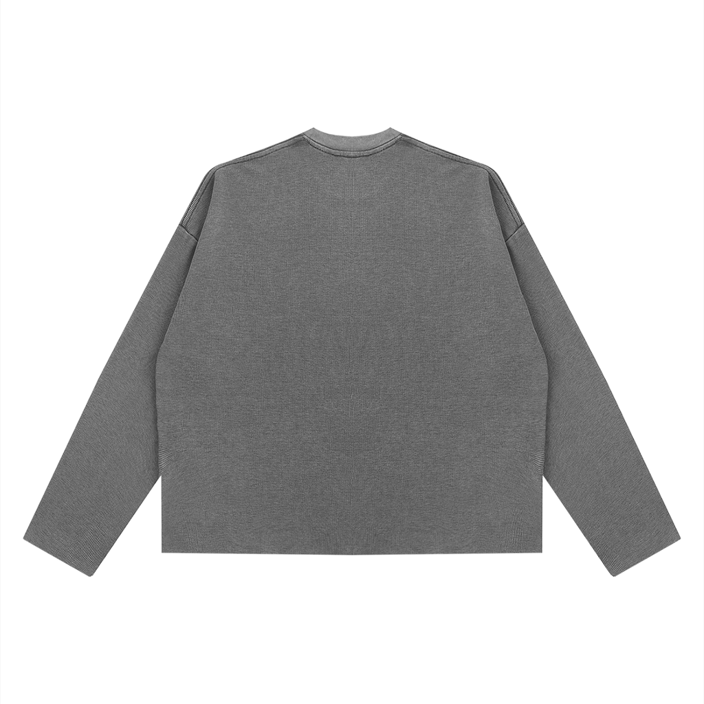 Unisex Vintage Wash Boxy Waffle Raw Edge T-Shirt