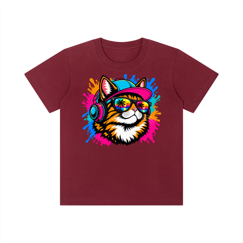 DJ Cat Kids' Crewneck Short-Sleeve T-Shirt