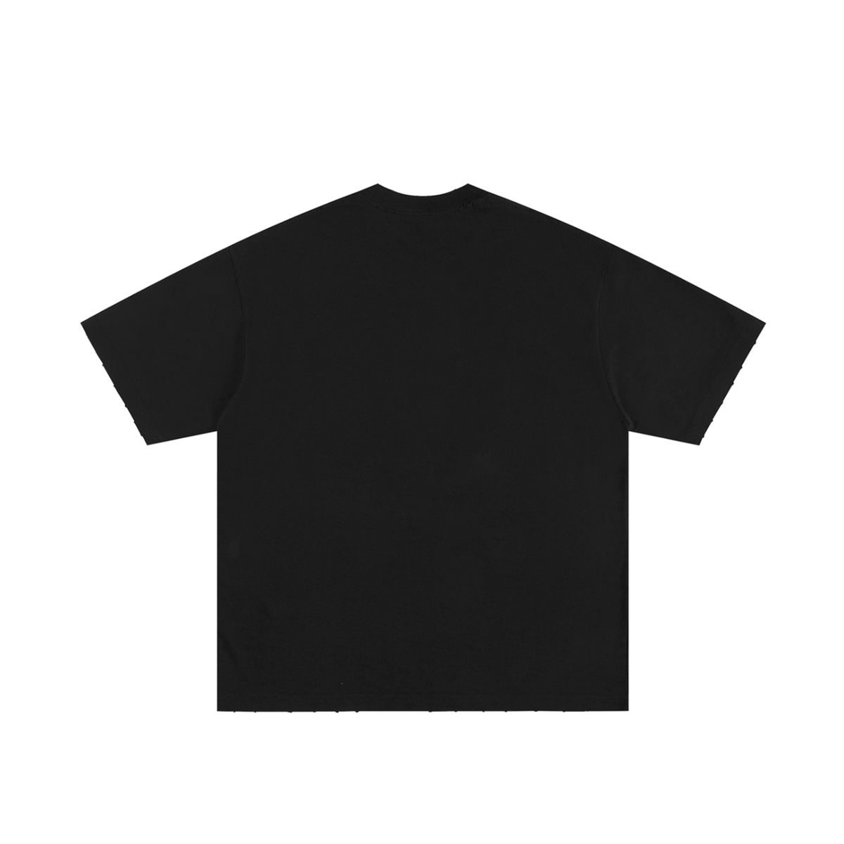 Unisex heavyweight hand-frayed T-shirt in Black – back product view