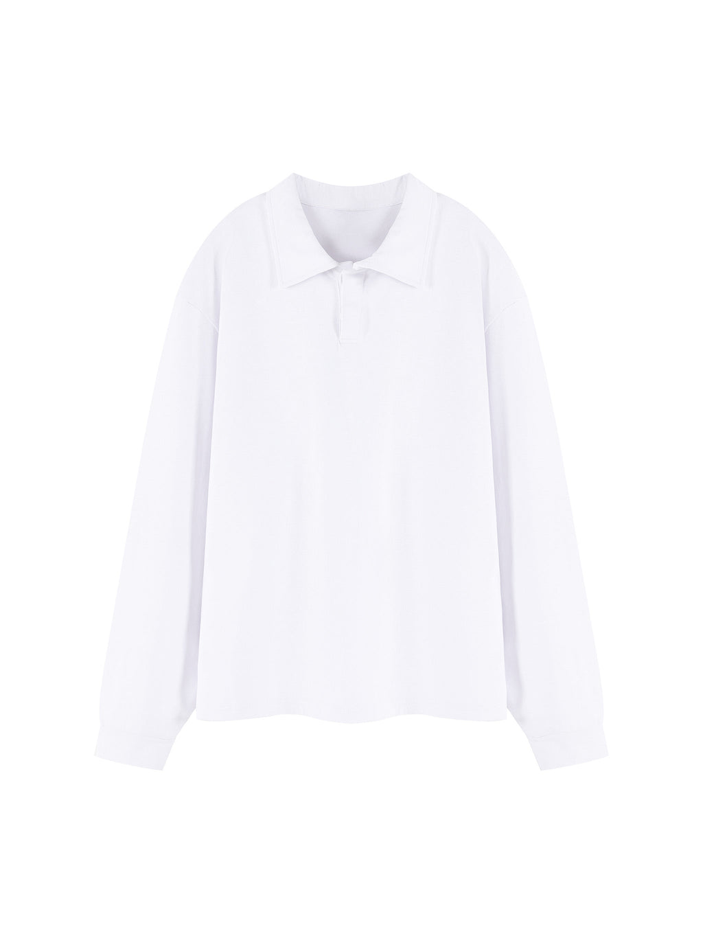 Unisex Loose Long Sleeve Polo Shirt