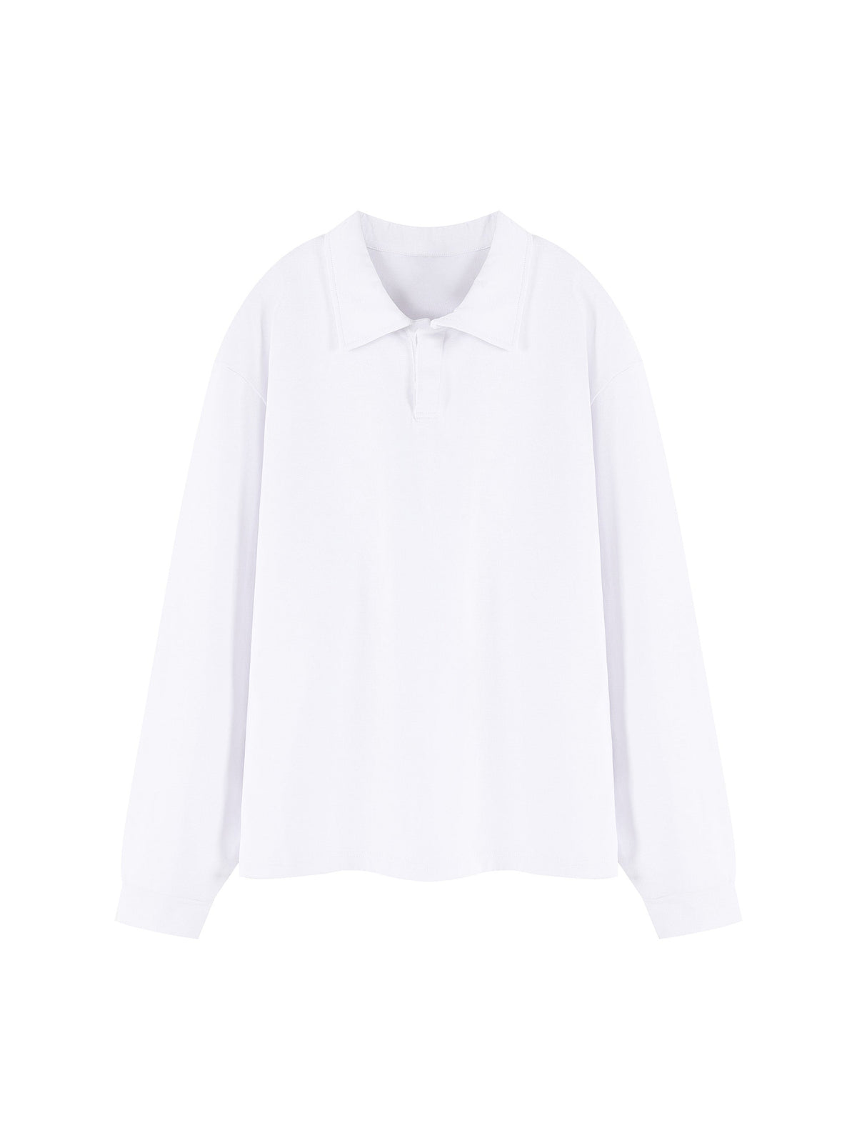 Unisex Loose Long Sleeve Polo Shirt