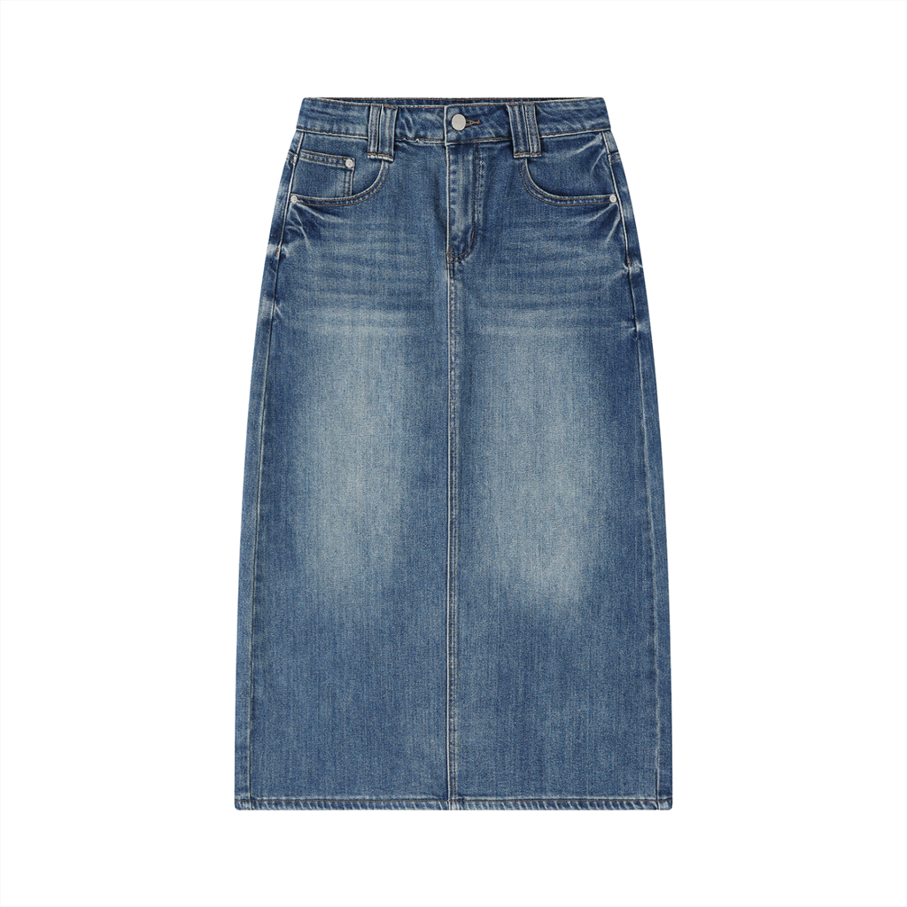 Off Script Women’s Vintage-Wash Denim Skirt