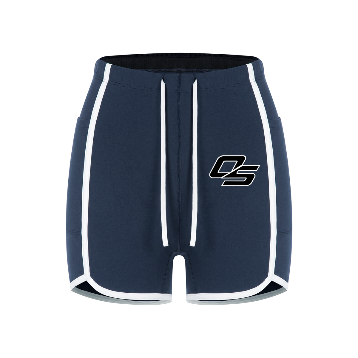 Off Script Women’s High-Rise Contrast-Piped Yoga Shorts