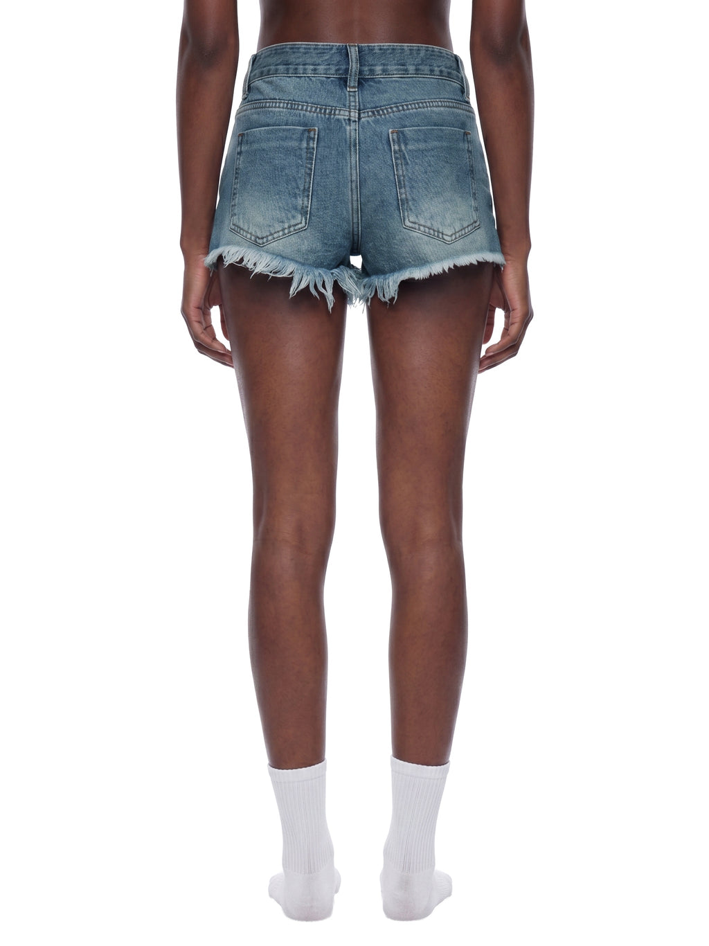 Women’s Vintage Wash Raw Hem Denim Shorts