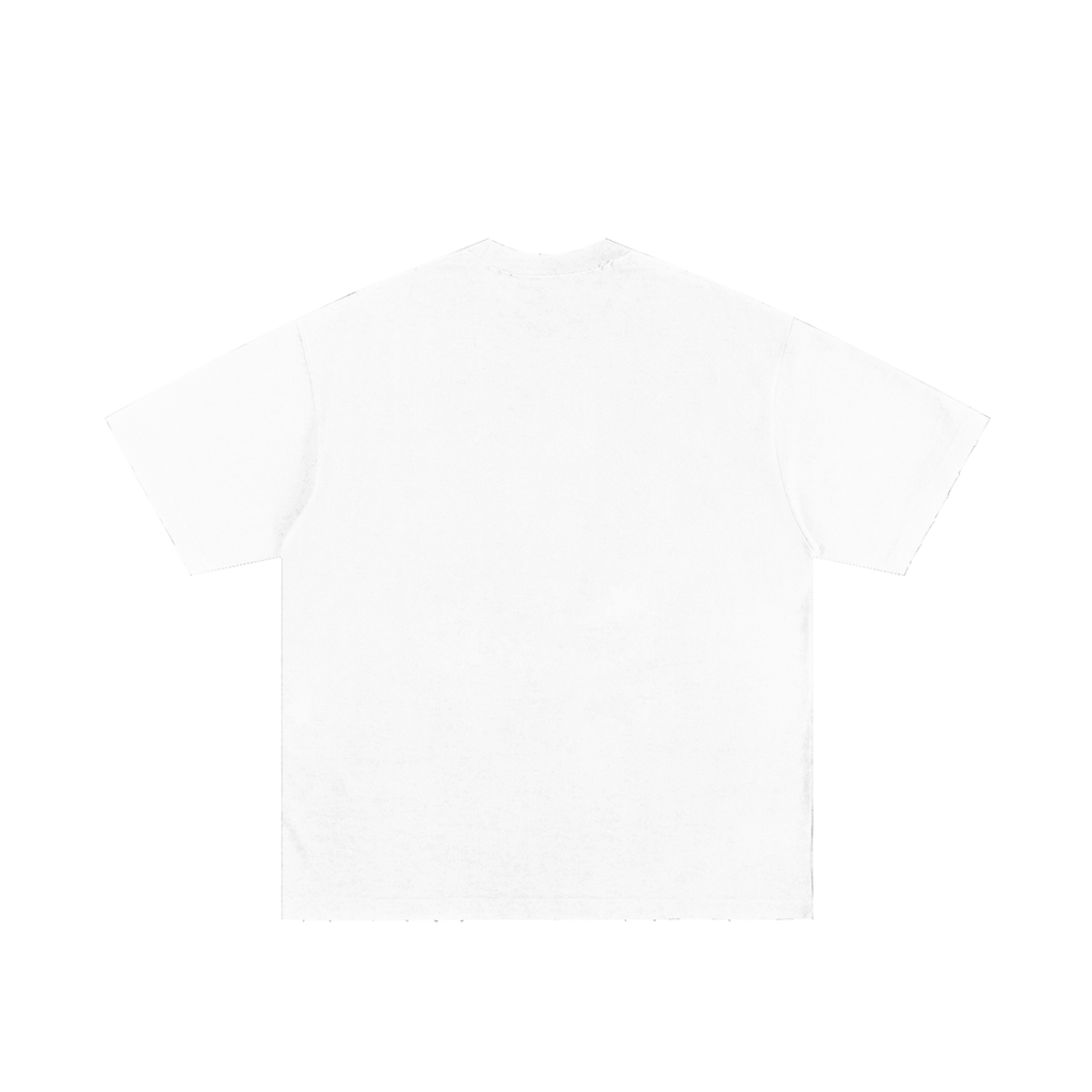 Unisex heavyweight hand-frayed T-shirt in White – back product view