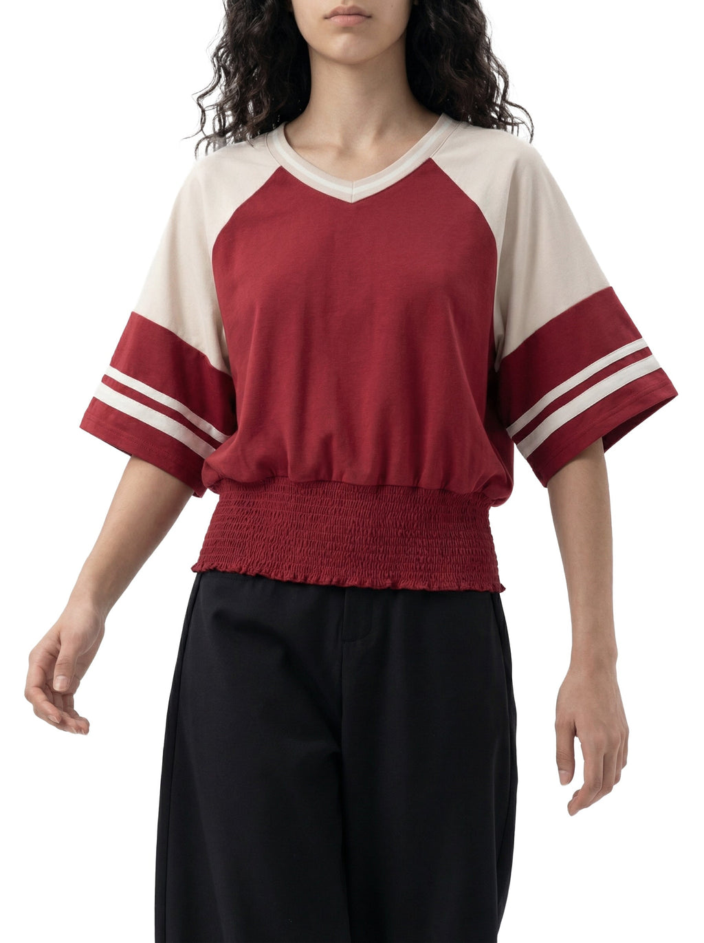 Women's Color Block Ruched T-Shirt