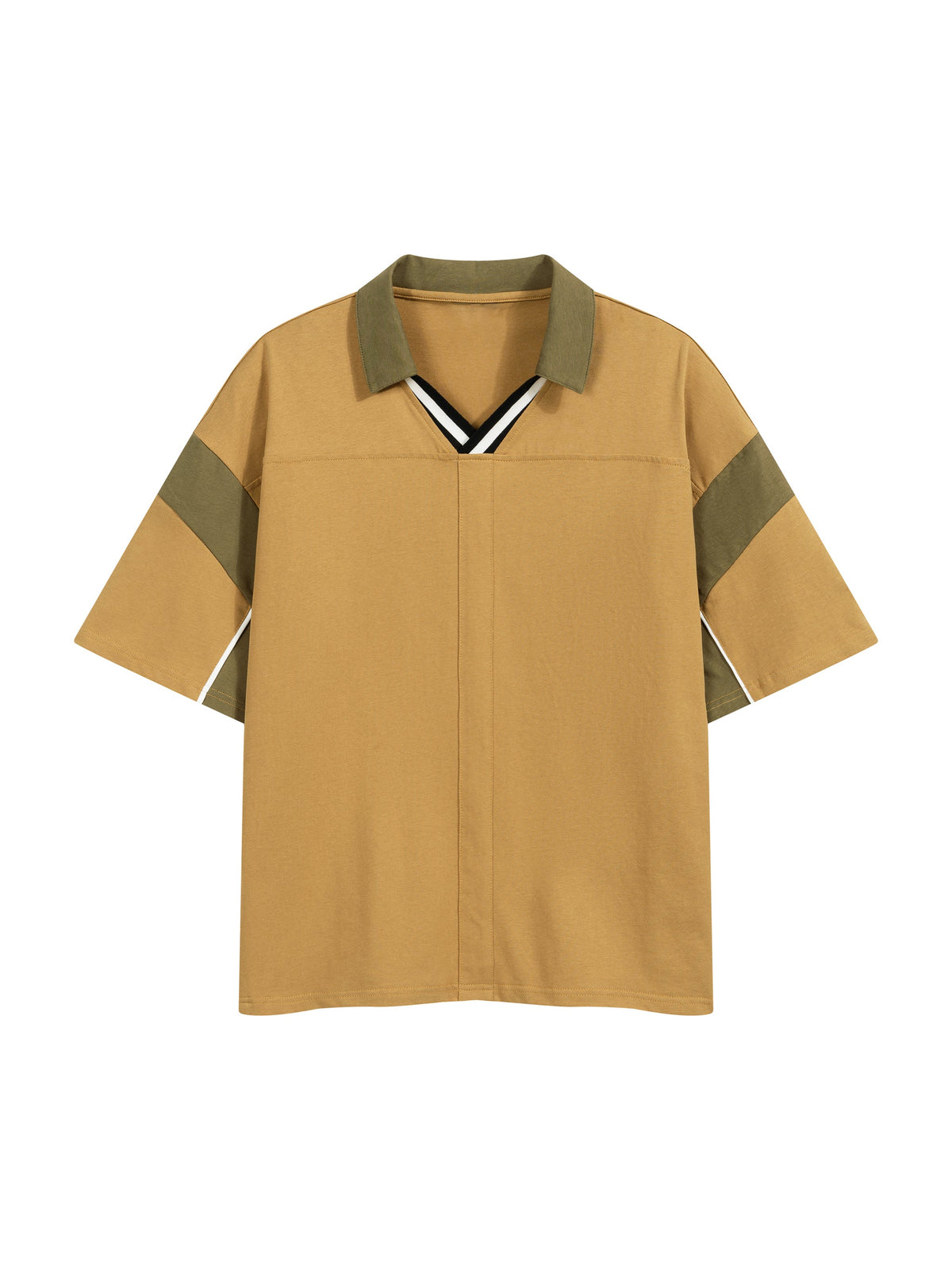 Unisex Boxy Colour Block Polo Shirt
