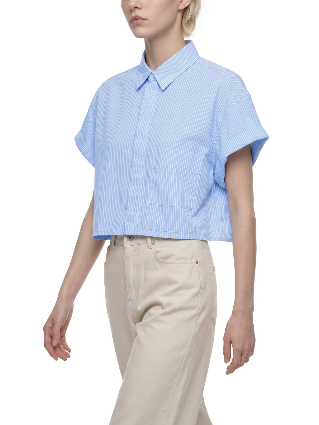 Women’s Striped Boxy Cropped Shirt