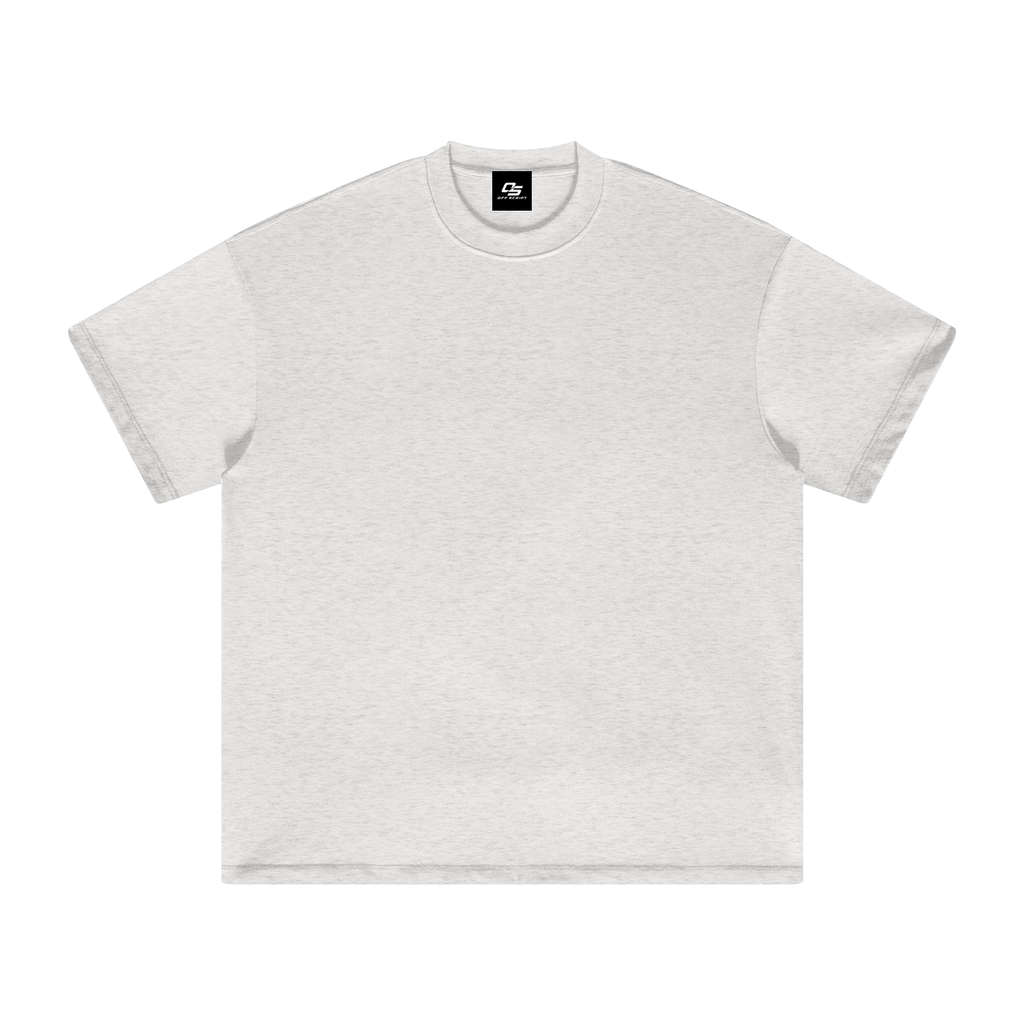 Unisex heavyweight Earth Tone T-shirt in Oat Grey – front product view