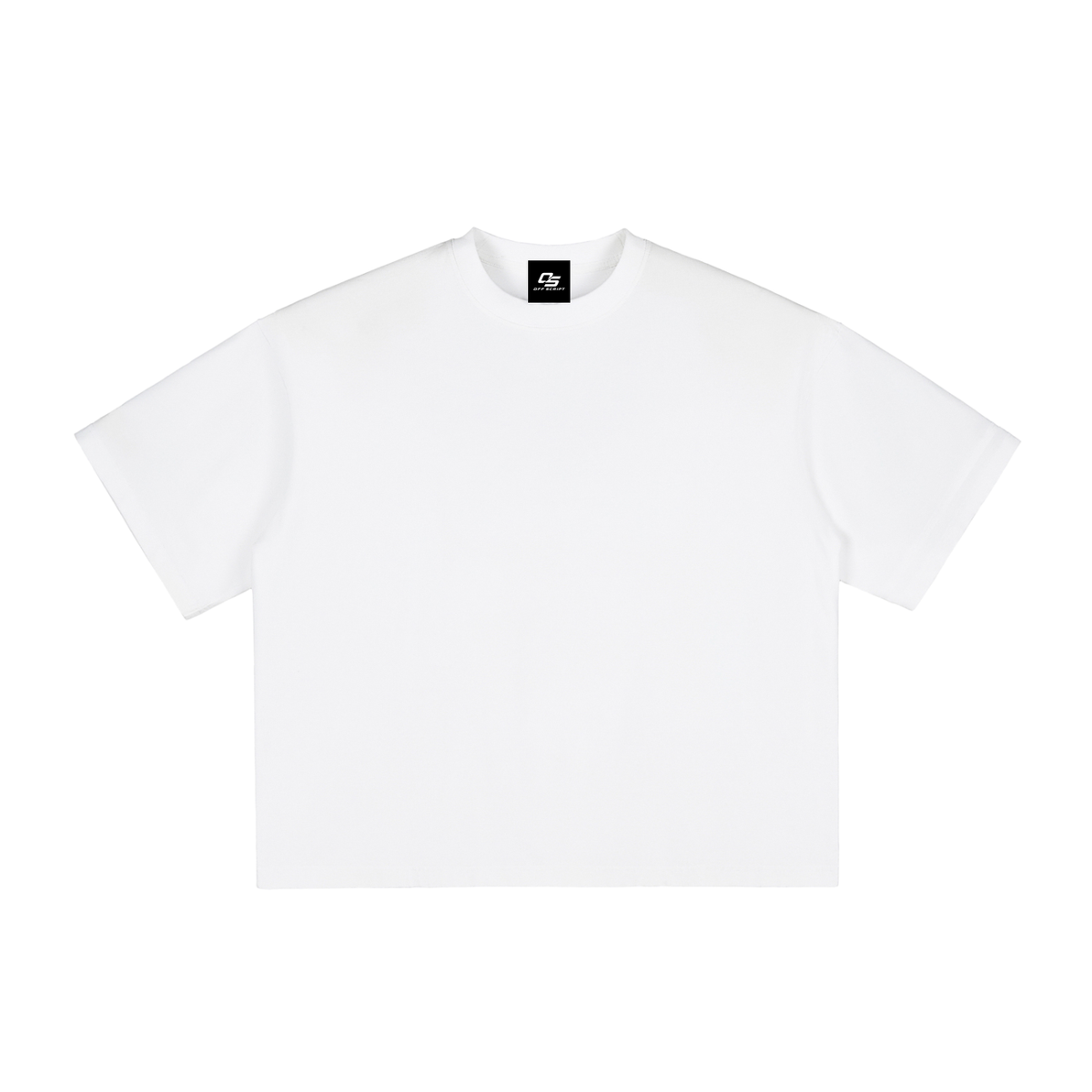 White Unisex vintage-washed boxy T-shirt front view