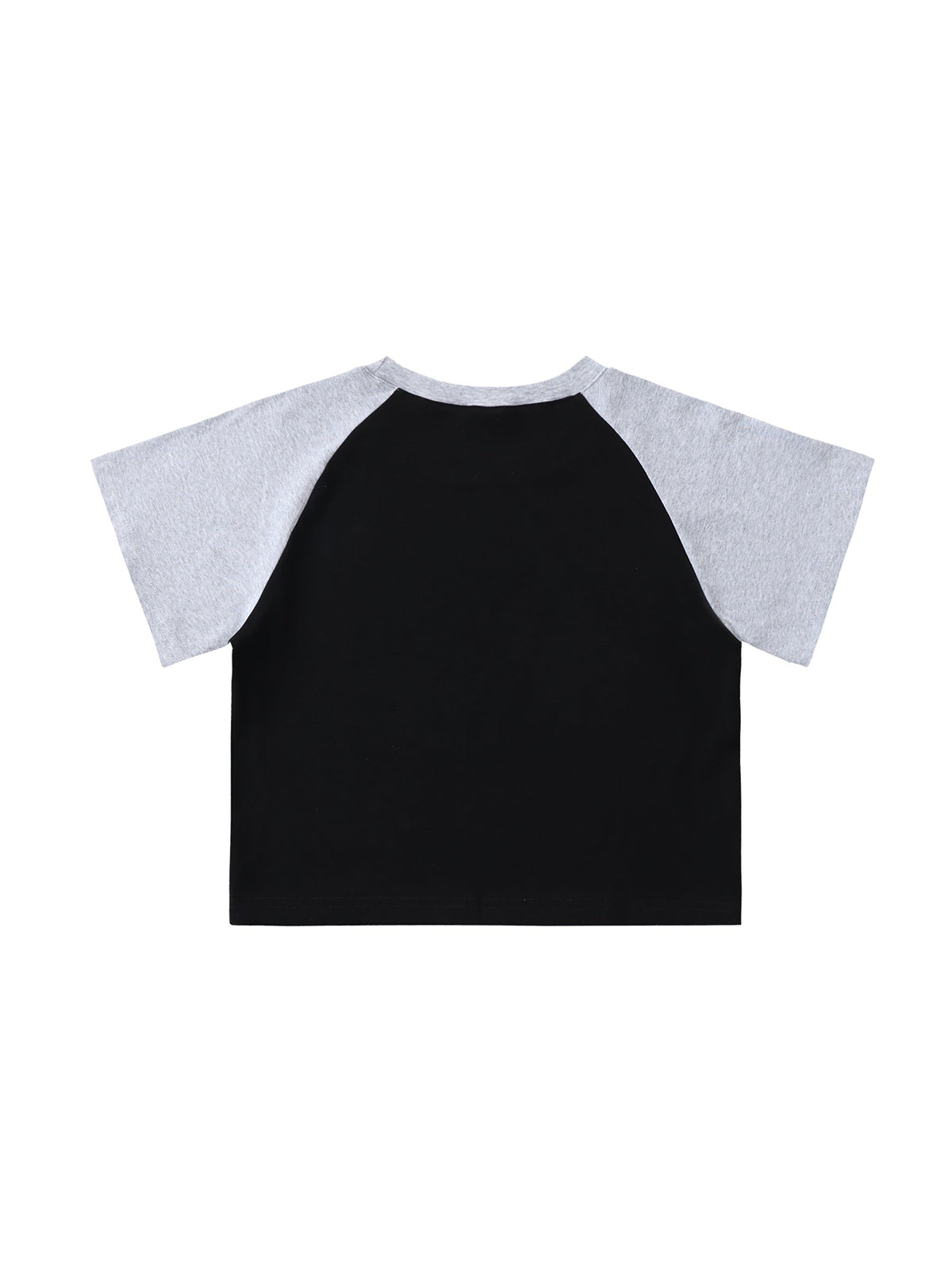 Color-Blocked Raglan Sleeve Crop Top