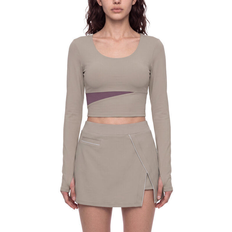 Women's Panelled Long Sleeve Yoga T-Shirt