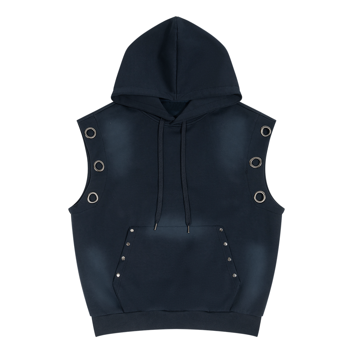 Vintage-Wash Sun-Fade Sleeveless Hoodie
