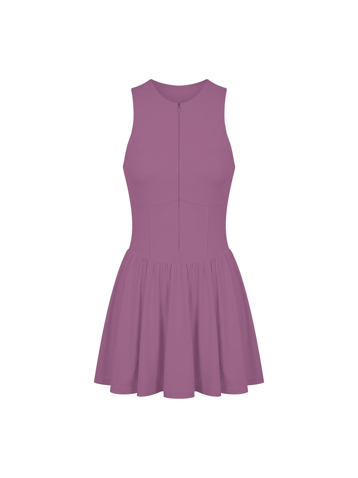 Women’s Ruched Sleeveless Full-Zip Dress