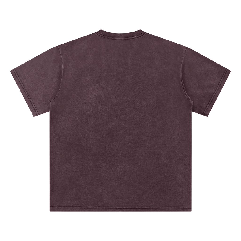 Deep Red Unisex bamboo slub snow-washed T-shirt back view