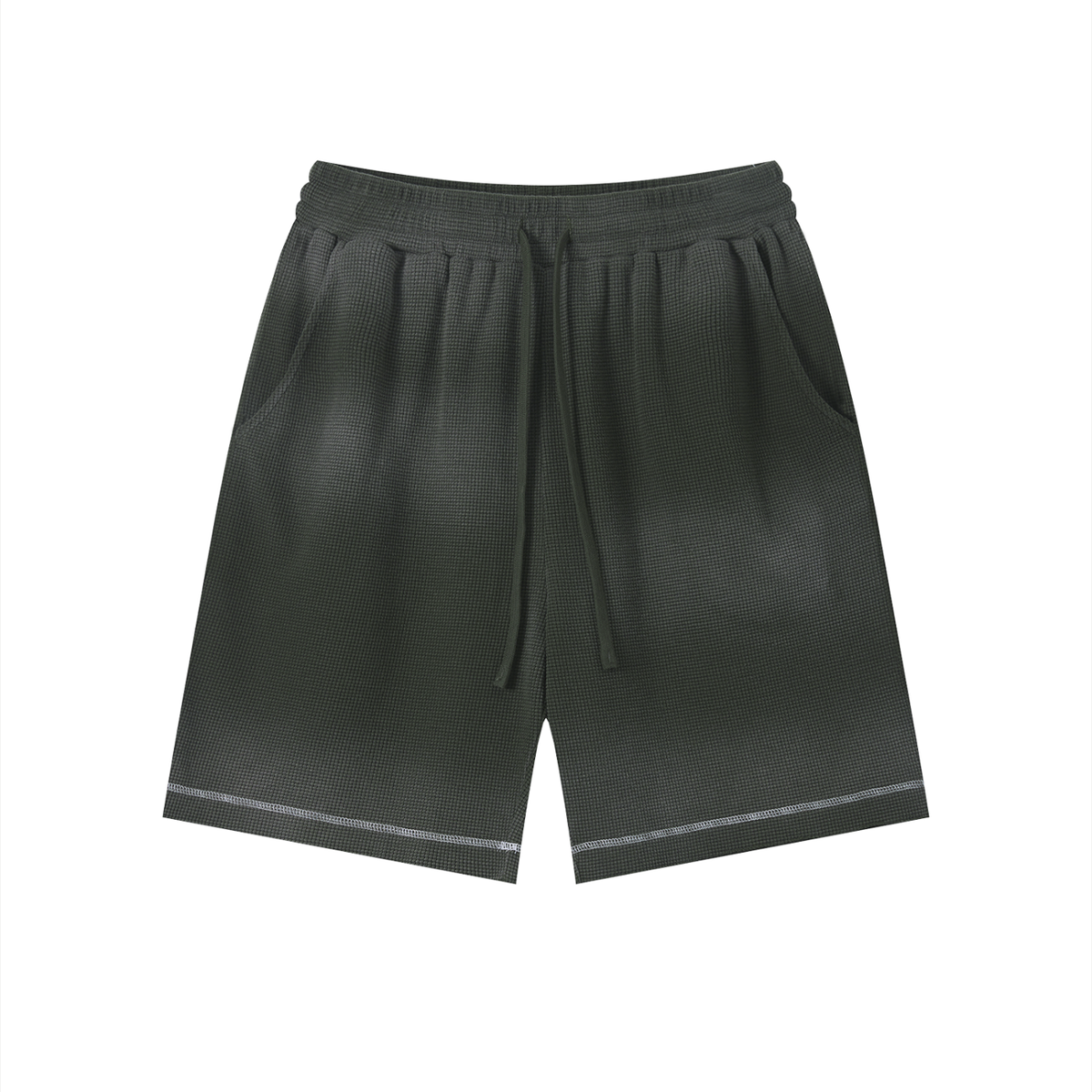Unisex Sunfade Waffle Raw Hem Shorts