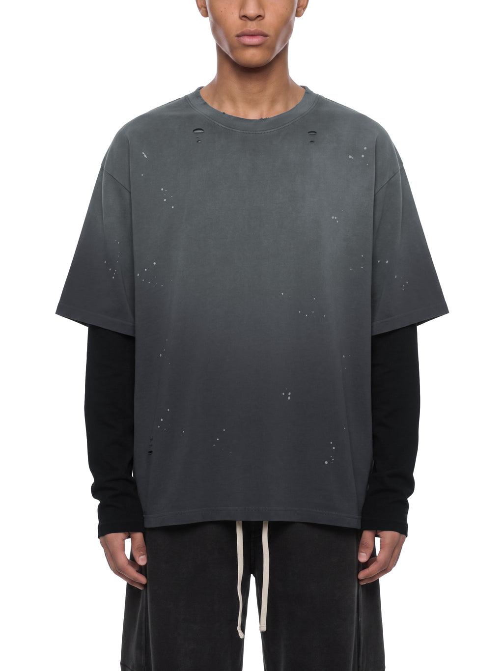Unisex Vintage Wash Distressed Layer T-Shirt