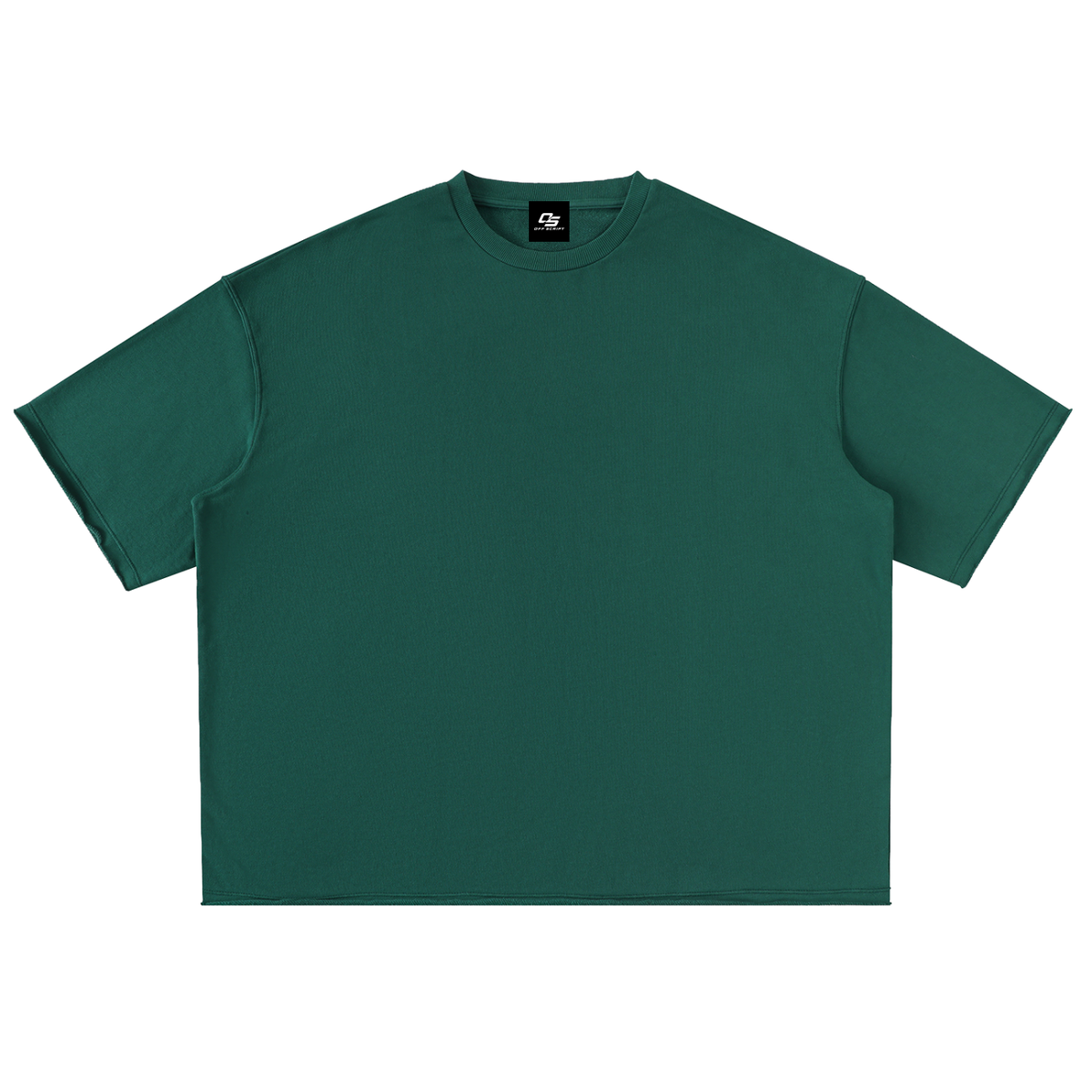 Green Unisex Washed Rolled-Hem Half-Sleeve T-Shirt front view
