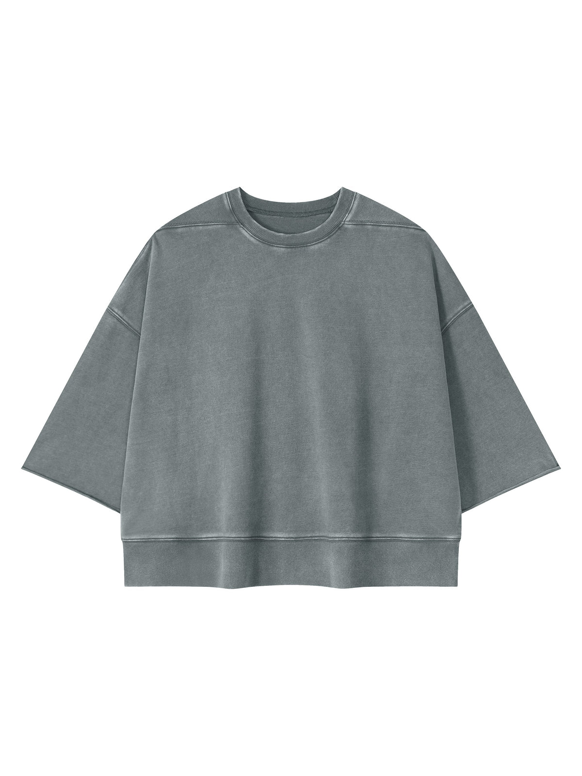 Unisex Mineral Wash Boxy Raw Edge T-Shirt