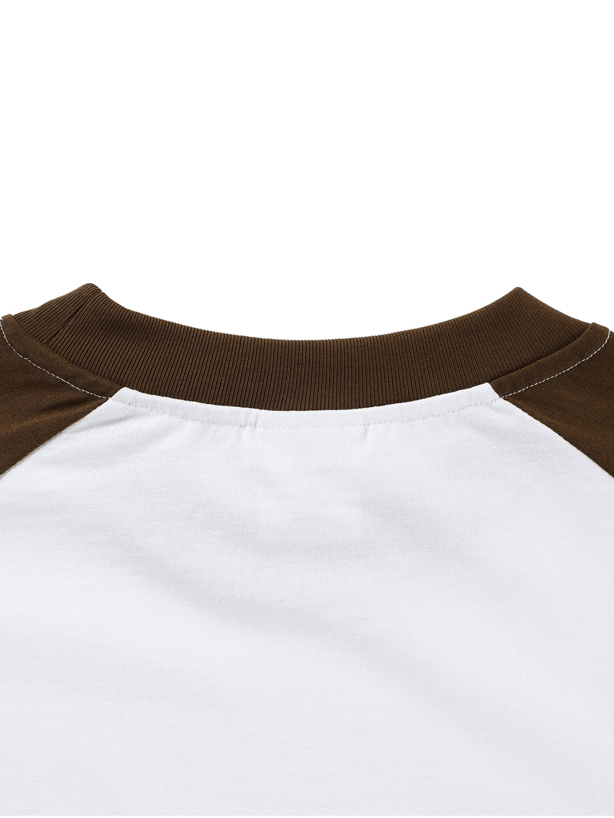 Unisex colour-blocked raglan long-sleeve T-shirt detail view