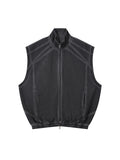 Unisex Vintage Wash Mesh Full-Zip Vest