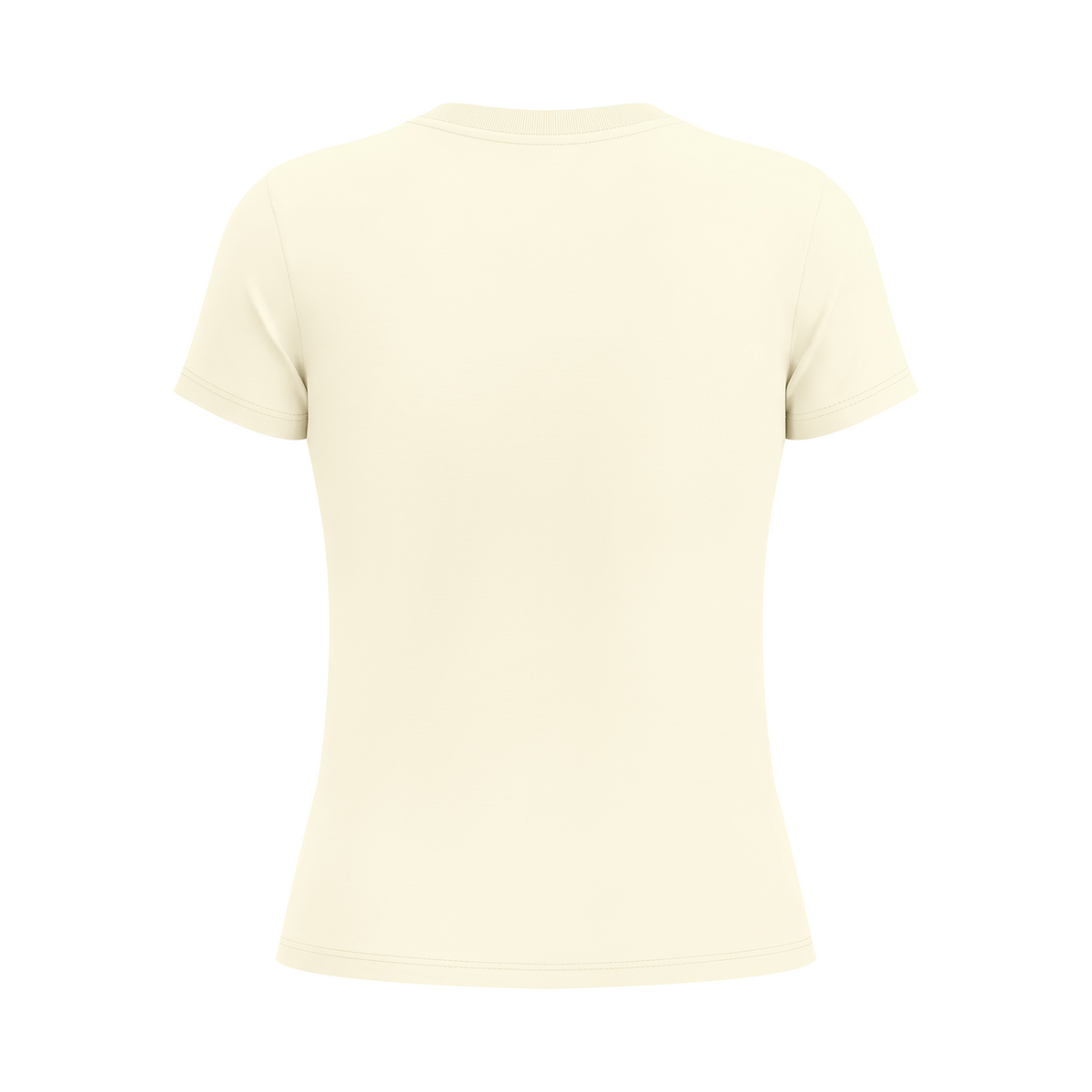 Bloom Anyway women's graphic T-shirt in Apricot – plain back mockup