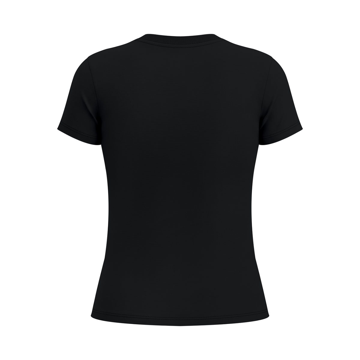 Bloom Anyway women's graphic T-shirt in Black – plain back mockup
