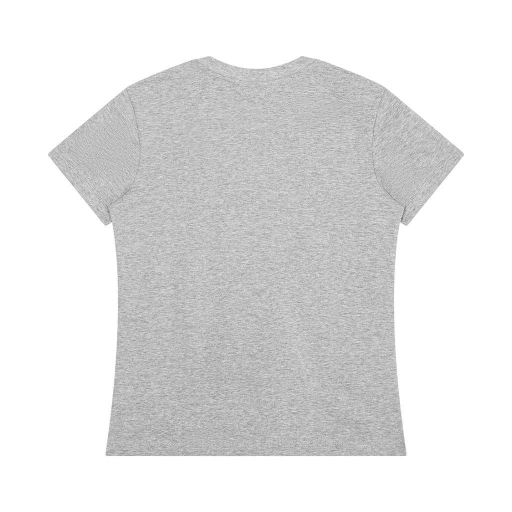 Bloom Anyway women's graphic T-shirt in Flower Grey – plain back